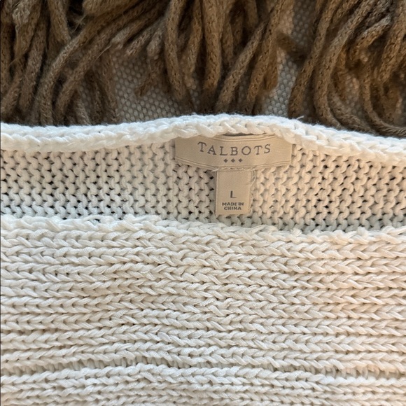 Talbots Large Cream Knit Short Sleeve Top - Picture 3 of 3